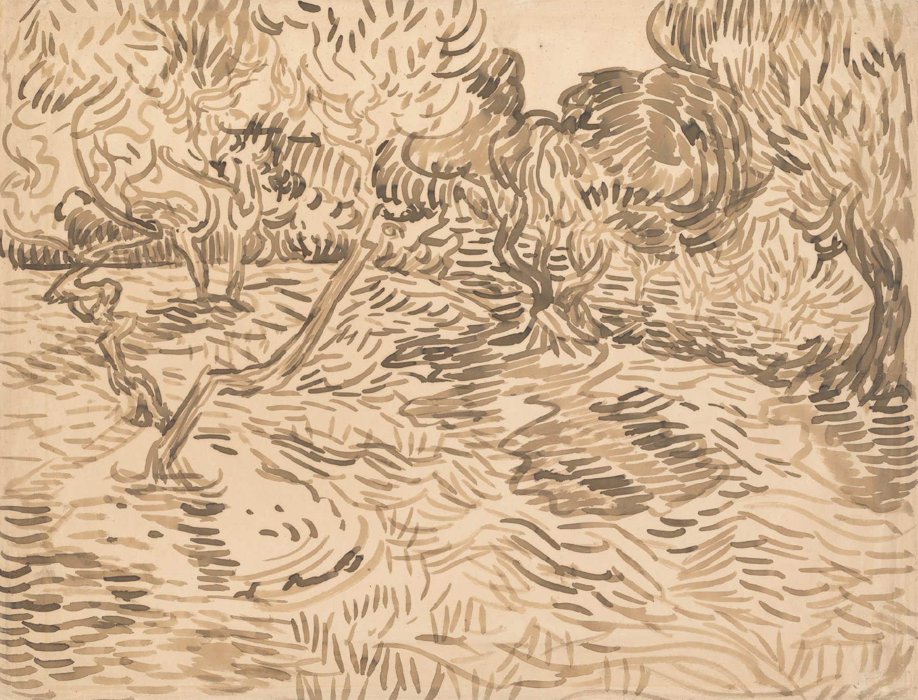 Olijfboomgaard Vincent van Gogh (1853 - 1890), Saint-Rémy-de-Provence, juni 1889