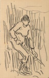 Op het land werkende man Vincent van Gogh (1853 - 1890), mei-juli 1890