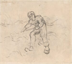 Op het land werkende man Vincent van Gogh (1853 - 1890), Saint-Rémy-de-Provence, maart-april 1890