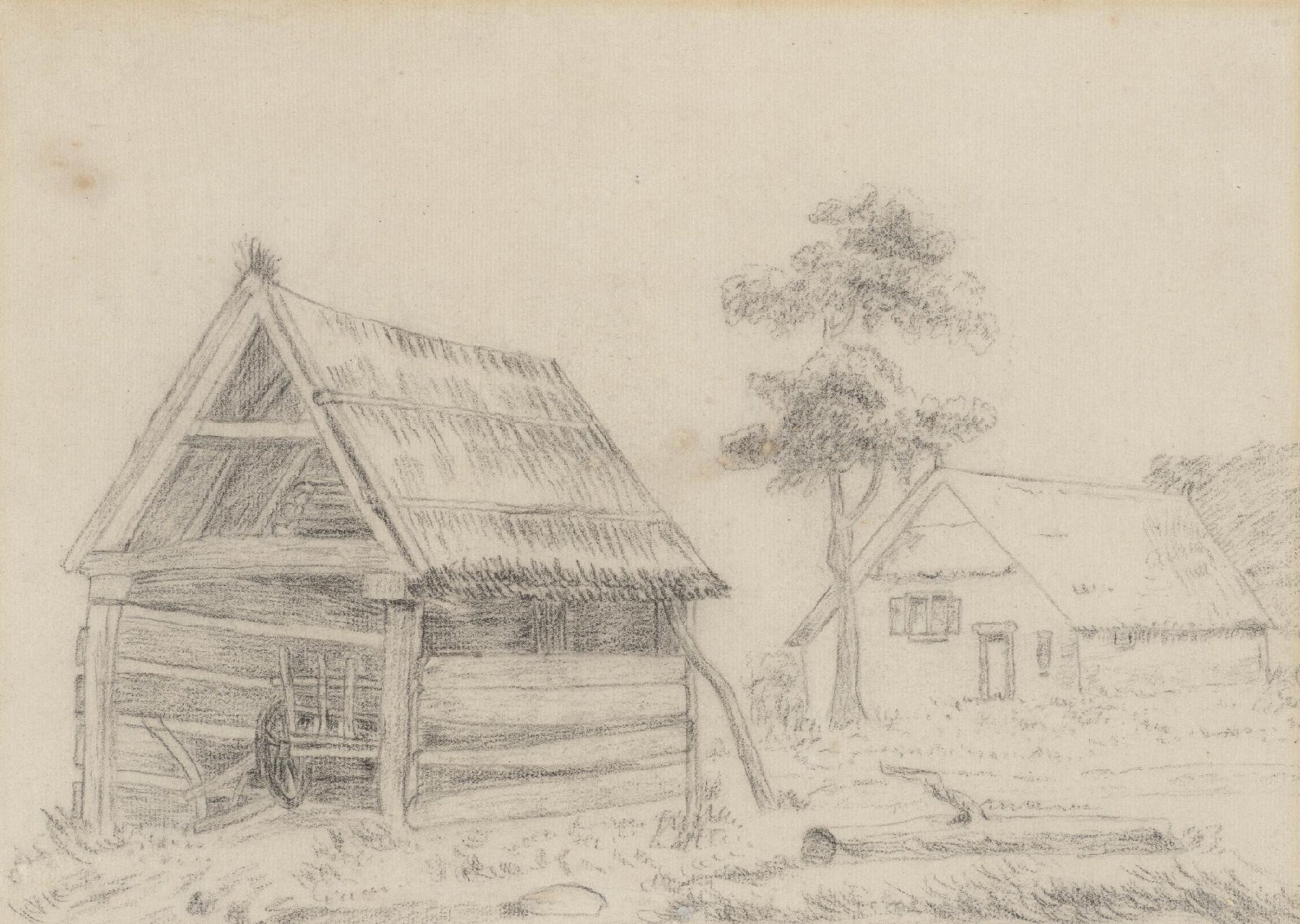 Open schuur en boerderij Vincent van Gogh (1853 - 1890), 1864