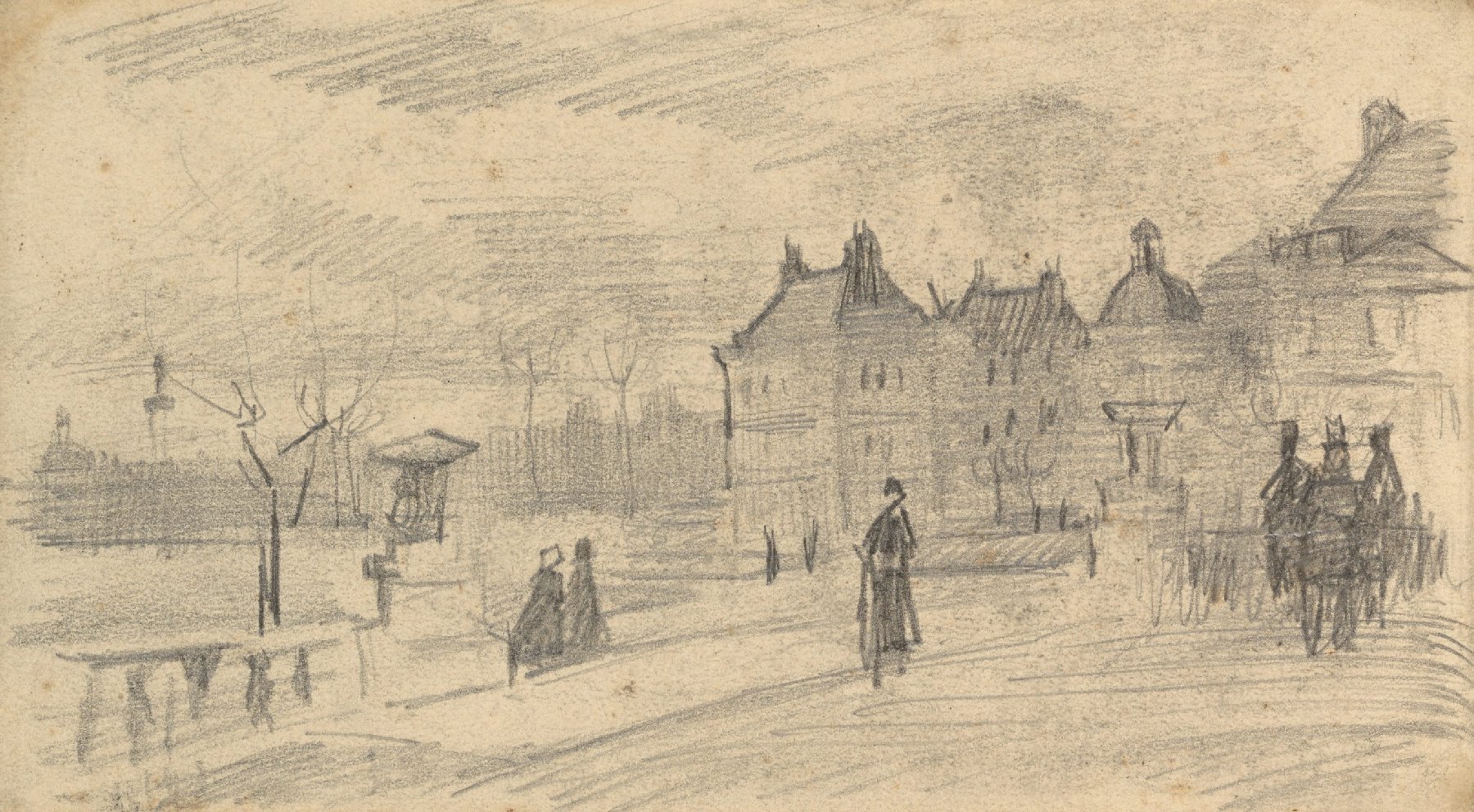 Palais du Luxembourg gezien vanuit de tuin Vincent van Gogh (1853 - 1890), Parijs, februari-juni 1886
