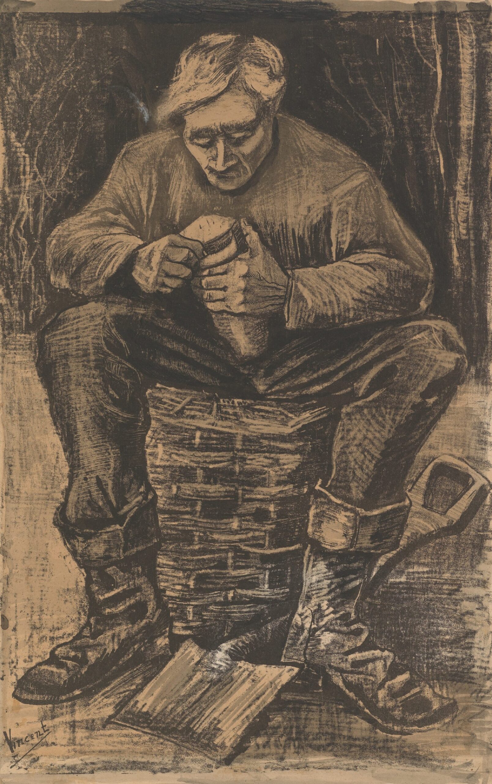 Pauzerende arbeider Vincent van Gogh (1853 - 1890), Den Haag, november 1882