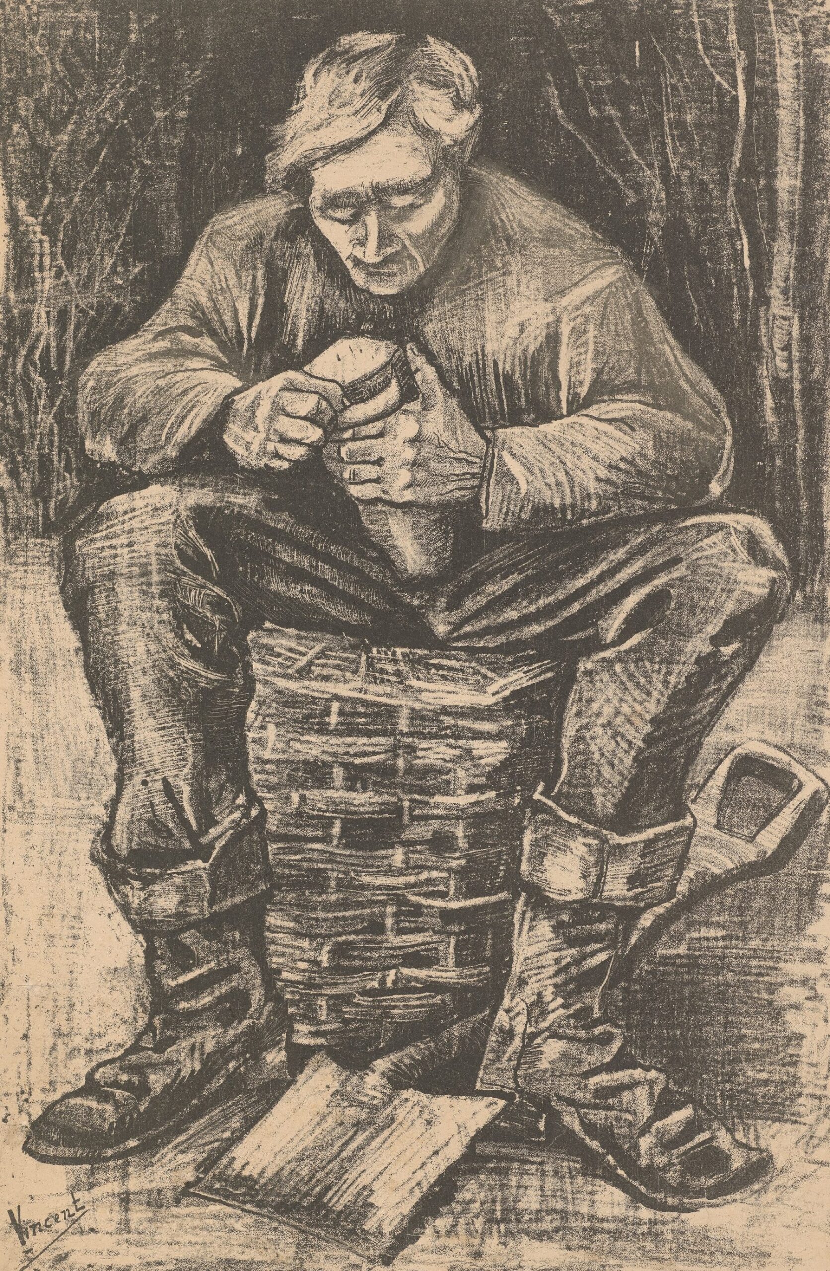 Pauzerende arbeider Vincent van Gogh (1853 - 1890), Den Haag, november 1882