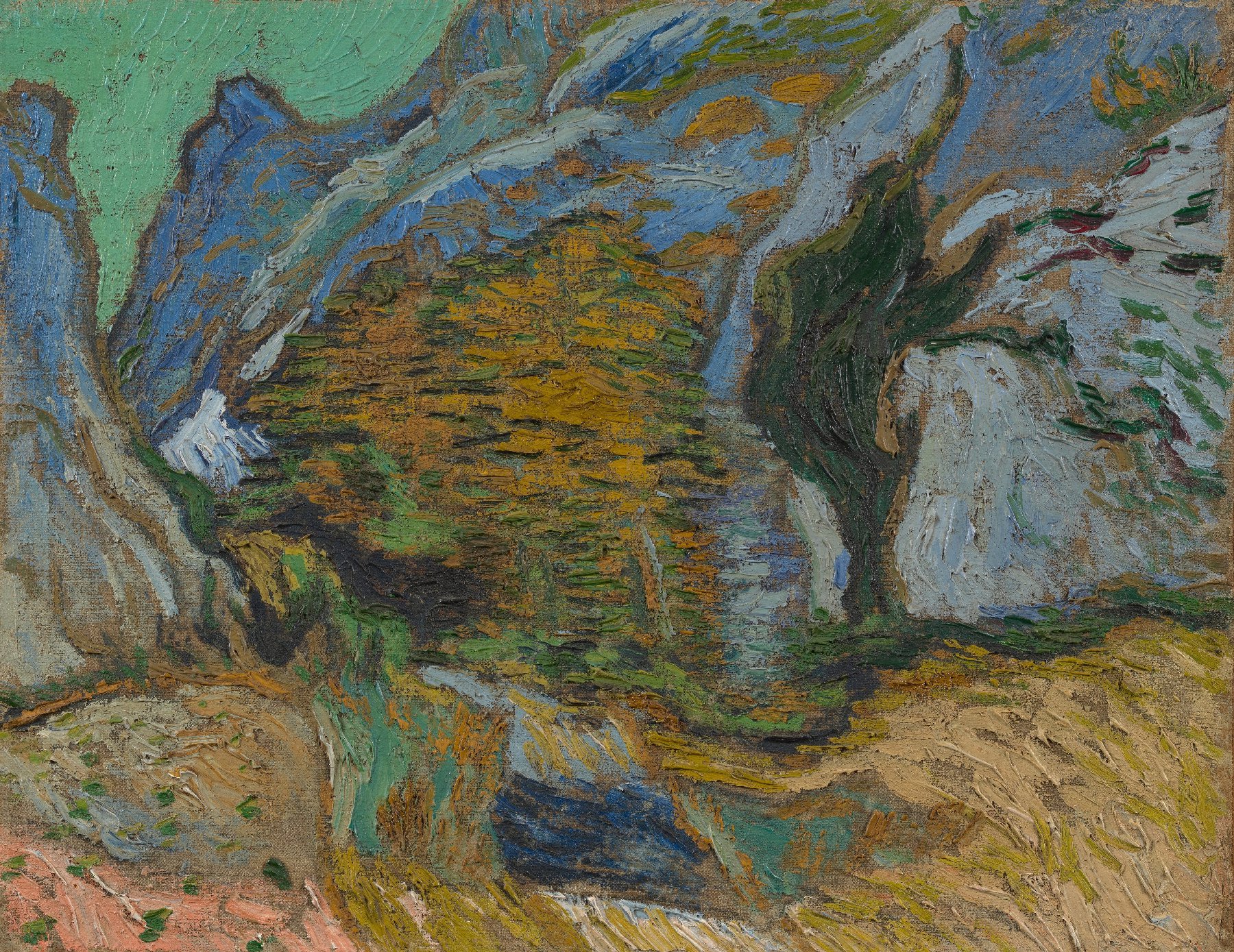 Ravijn met beekje Vincent van Gogh (1853 - 1890), Saint-Rémy-de-Provence, oktober 1889