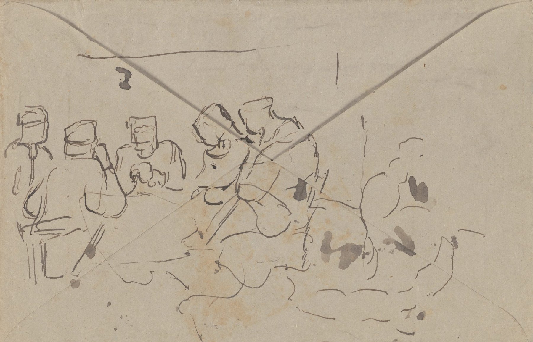 Schets van figuren Vincent van Gogh (1853 - 1890), Auvers-sur-Oise, mei 1890