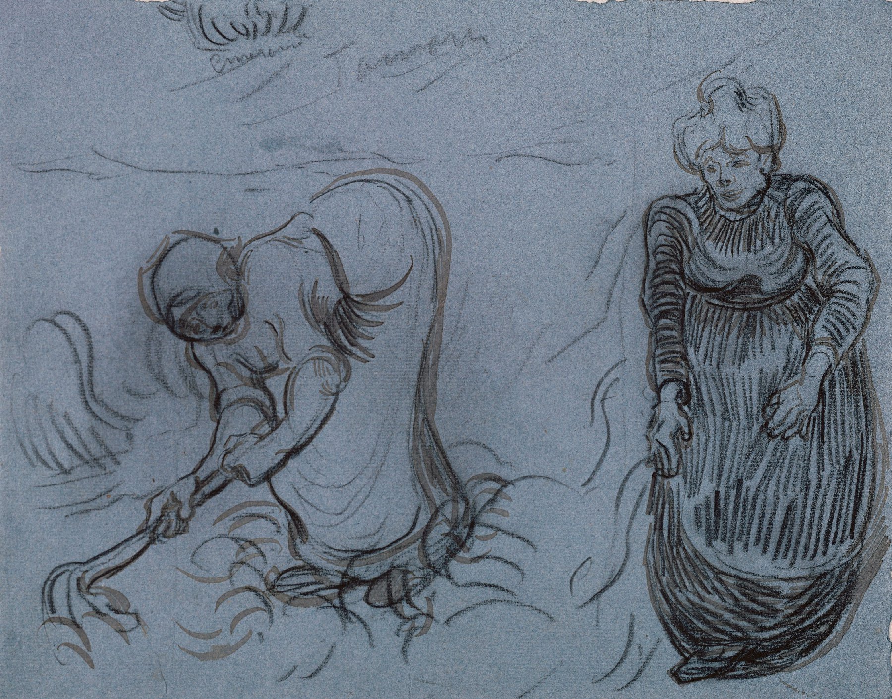 Schets van twee vrouwen Vincent van Gogh (1853 - 1890), Auvers-sur-Oise, juli 1890