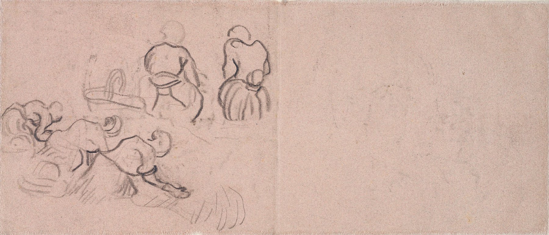 Schetsen van vrouwen die de was doen Vincent van Gogh (1853 - 1890), Auvers-sur-Oise, mei-juli 1890