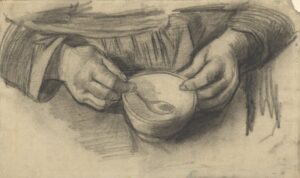 Schoot met handen en kom Vincent van Gogh (1853 - 1890), Nuenen, december 1884-mei 1885