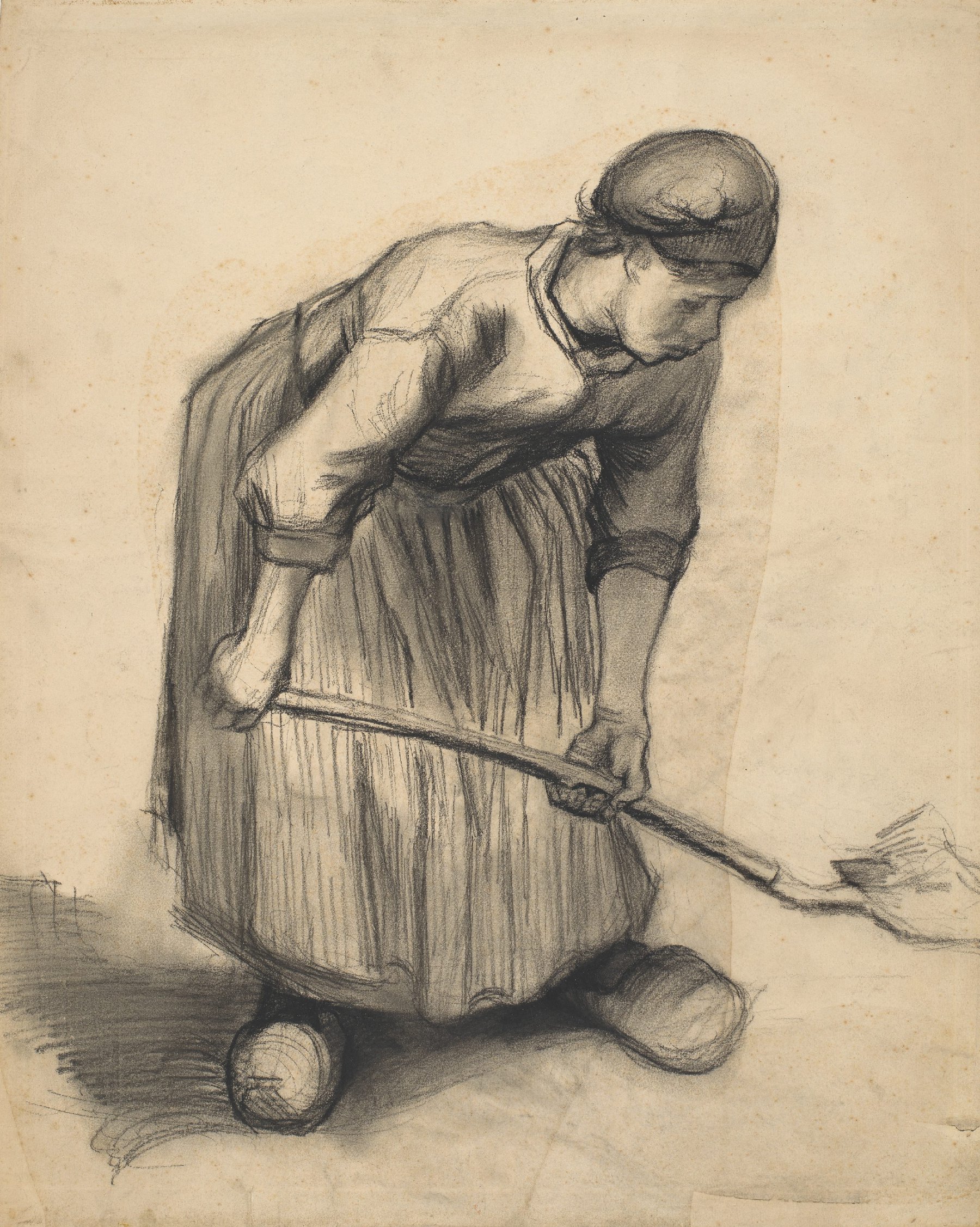 Spittende boerin Vincent van Gogh (1853 - 1890), Nuenen, juli-september 1885