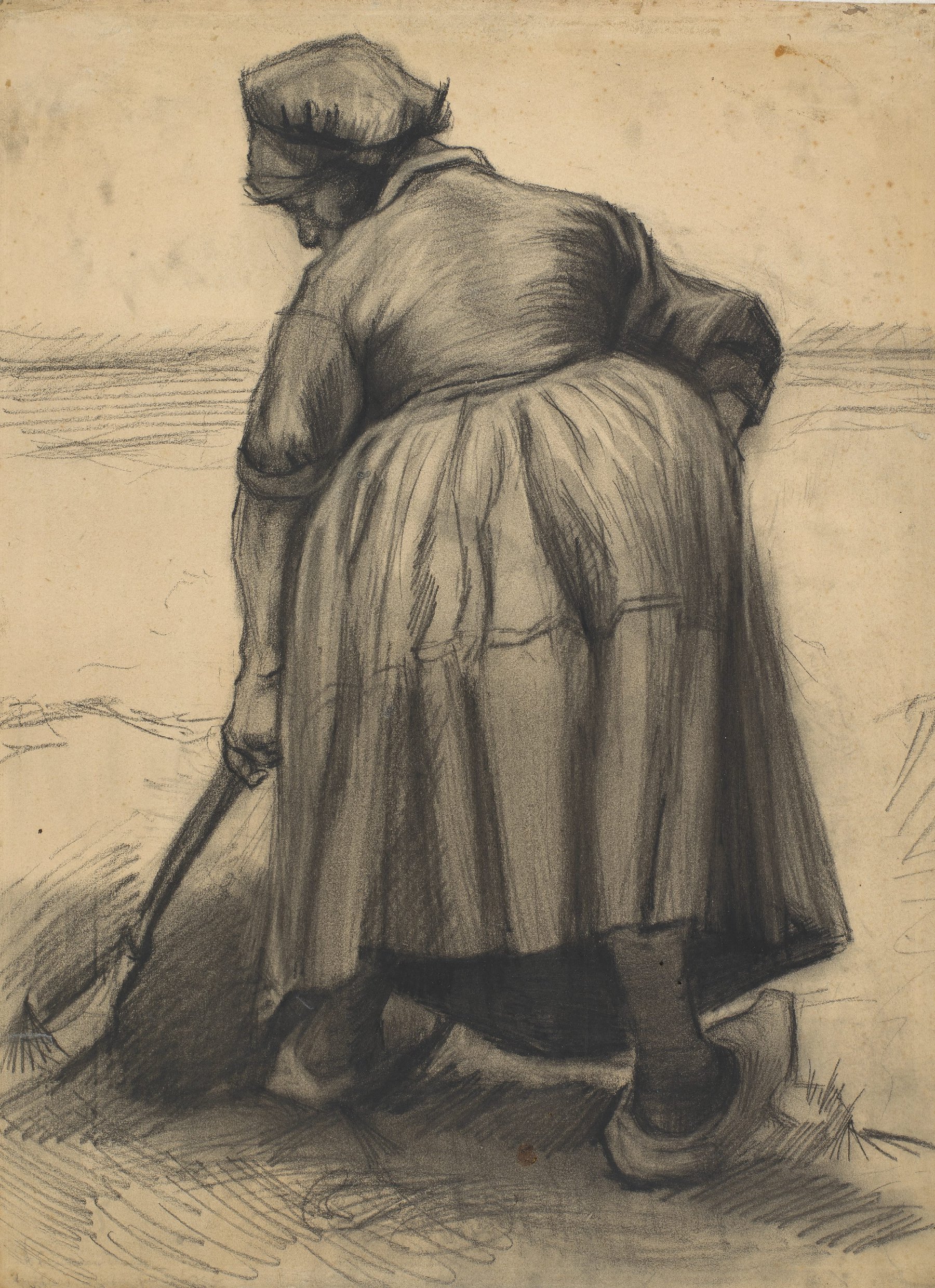 Spittende boerin Vincent van Gogh (1853 - 1890), Nuenen, juli-september 1885