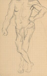 Staand mannelijk naakt (naar Bargue) Vincent van Gogh (1853 - 1890), juni 1890