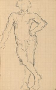 Staand mannelijk naakt (naar Bargue) Vincent van Gogh (1853 - 1890), juni 1890