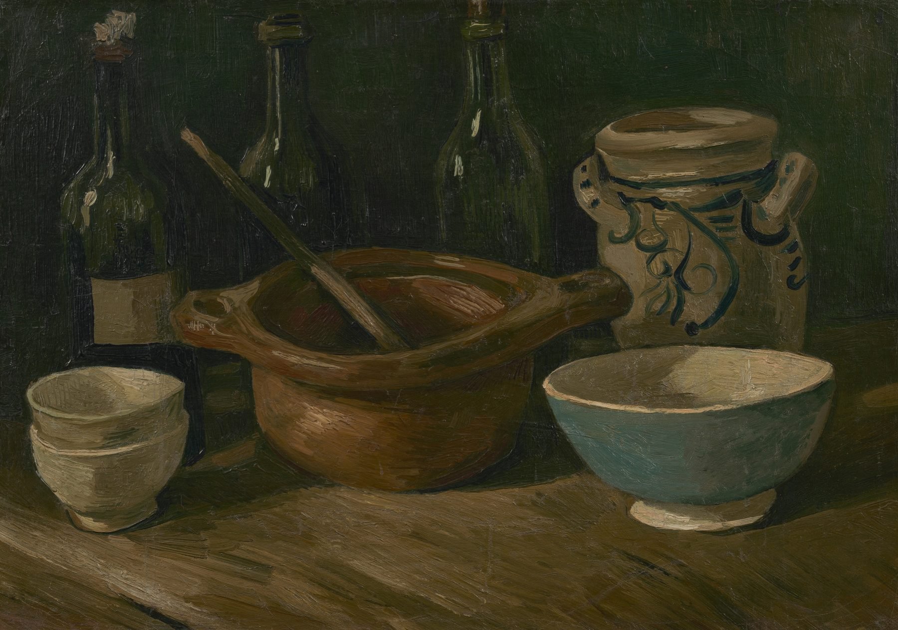 Stilleven met aardewerk en flessen Vincent van Gogh (1853 - 1890), Nuenen, september-oktober 1885