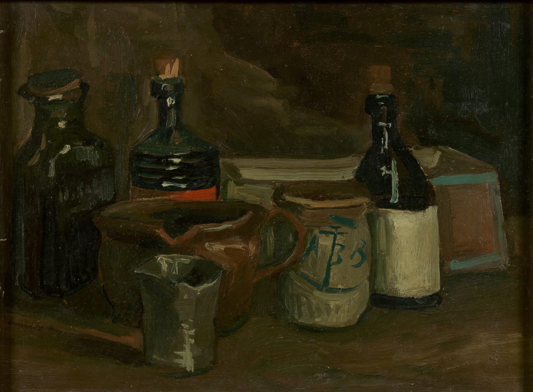 Stilleven met flessen en aardewerk Vincent van Gogh (1853 - 1890), Nuenen, november 1884-april 1885