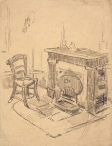 Stoel bij een haard Vincent van Gogh (1853 - 1890), Saint-Rémy-de-Provence, april-mei 1890