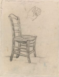 Stoel en handenstudie Vincent van Gogh (1853 - 1890), Saint-Rémy-de-Provence, april-mei 1890