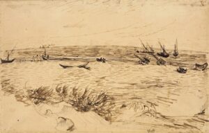 Strand bij Les Saintes-Maries-de-la-Mer Vincent van Gogh (1853 - 1890), Arles, mei-juni 1888