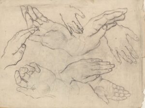 Studies van een hand Vincent van Gogh (1853 - 1890), Saint-Rémy-de-Provence, maart-april 1890