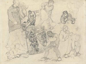 Studies van figuren Vincent van Gogh (1853 - 1890), Saint-Rémy-de-Provence, maart-april 1890