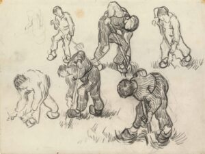 Studies van spitters Vincent van Gogh (1853 - 1890), Saint-Rémy-de-Provence, maart-april 1890