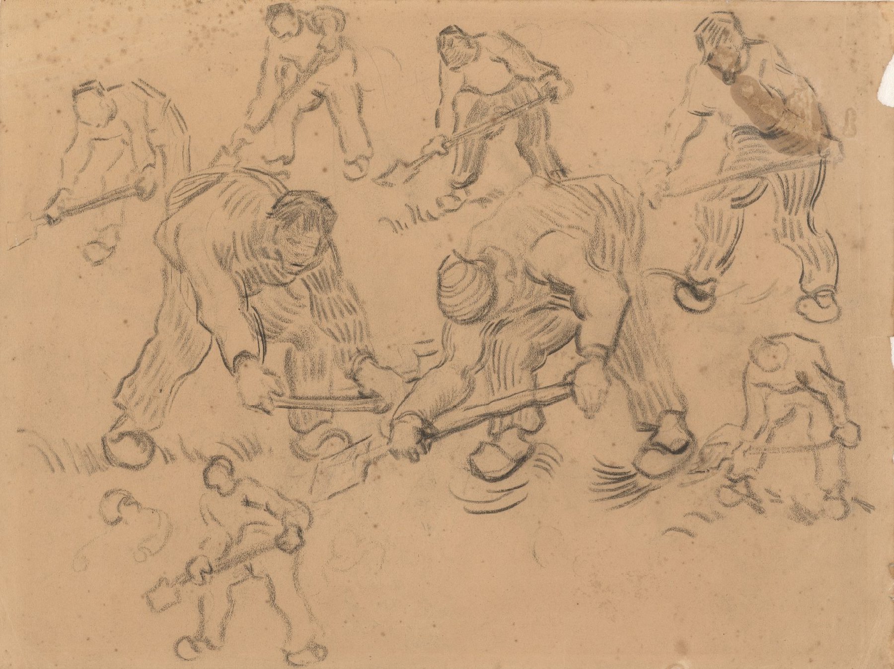 Studies van spitters Vincent van Gogh (1853 - 1890), Saint-Rémy-de-Provence, maart-april 1890