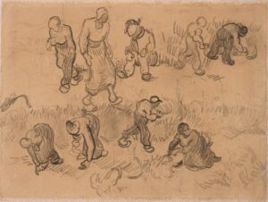 Studies van werkende figuren Vincent van Gogh (1853 - 1890), Saint-Rémy-de-Provence, maart-april 1890