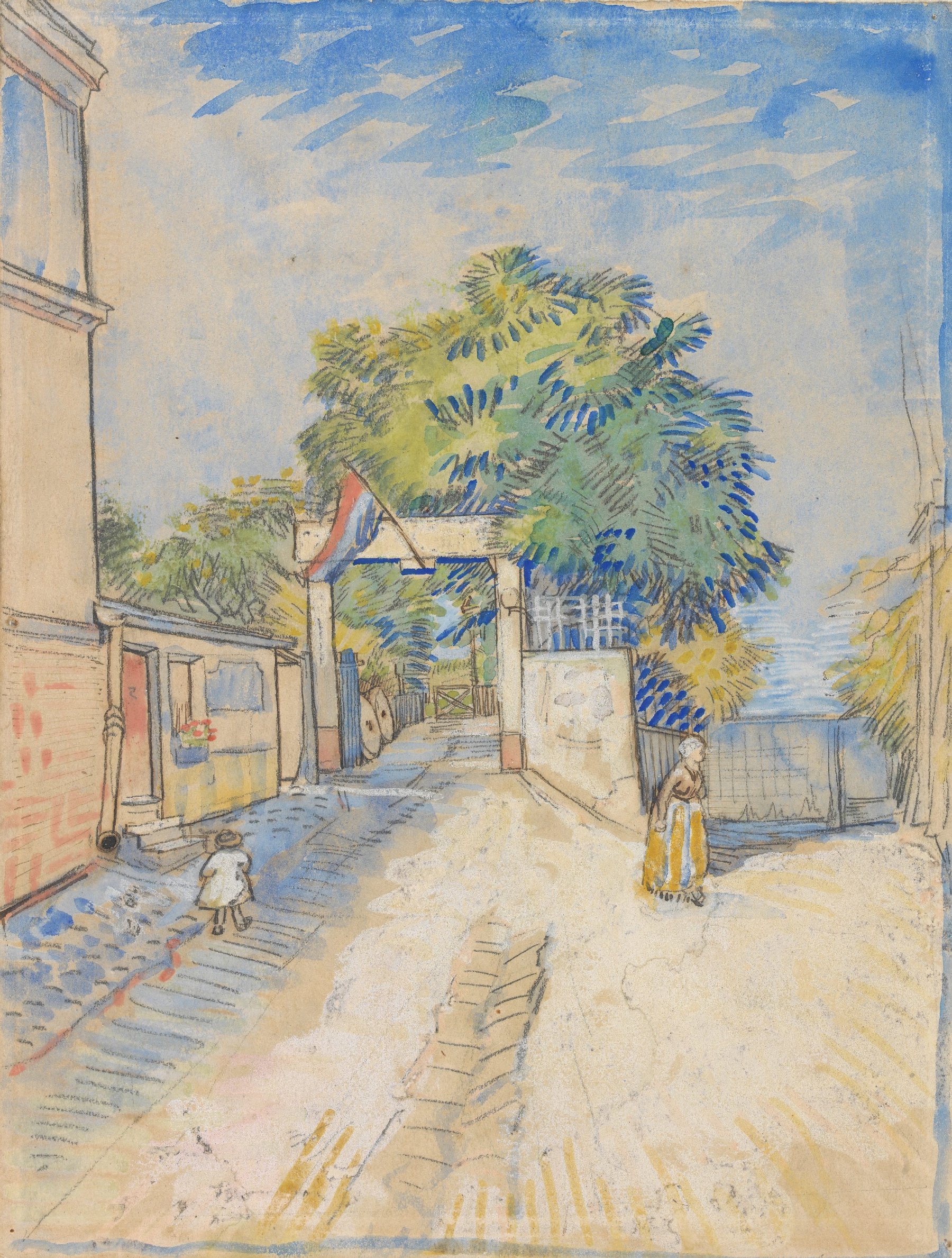 Toegangspoort van de Moulin de la Galette Vincent van Gogh (1853 - 1890), Parijs, juni-september 1887