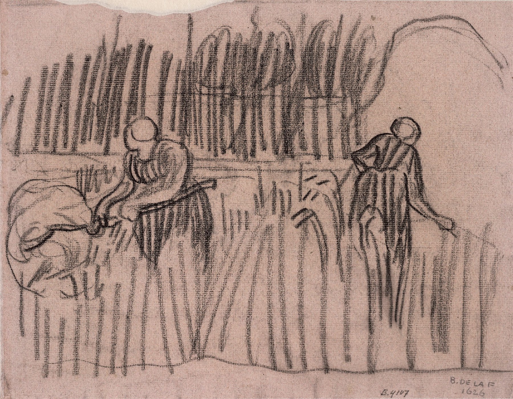 Twee boerinnen op het land Vincent van Gogh (1853 - 1890), Auvers-sur-Oise, juli 1890