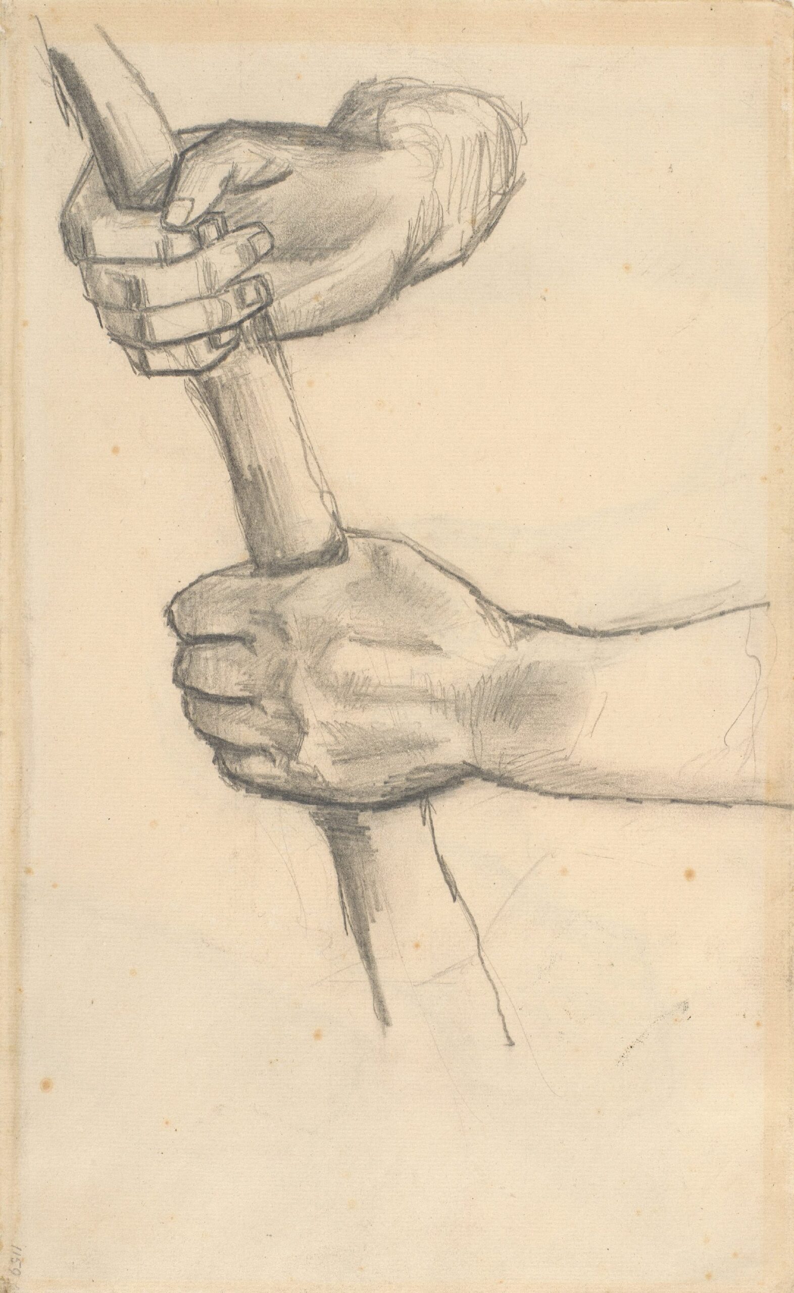Twee handen met een stok Vincent van Gogh (1853 - 1890), Nuenen, december 1884-mei 1885