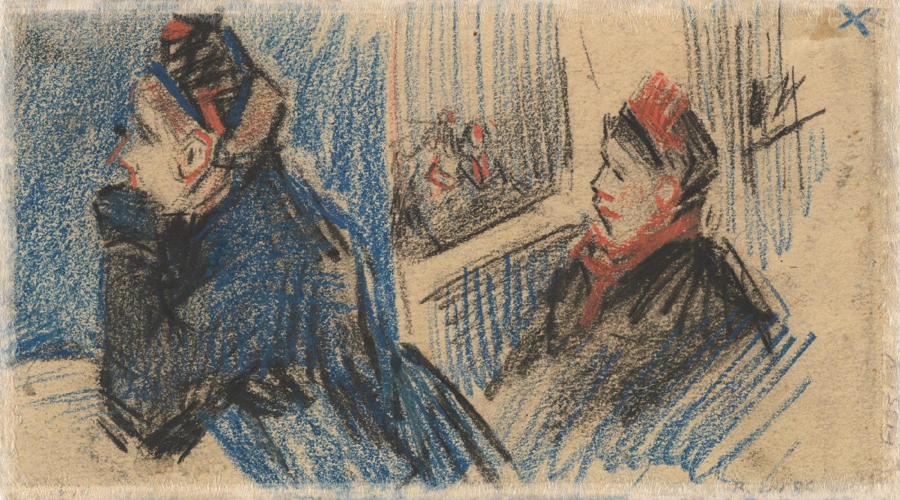 Twee vrouwen in een loge Vincent van Gogh (1853 - 1890), Antwerpen, december 1885
