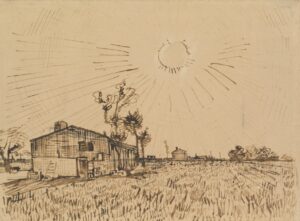 Veld met huizen Vincent van Gogh (1853 - 1890), Arles, mei 1888