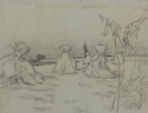 Veld met korenschoven Vincent van Gogh (1853 - 1890), Auvers-sur-Oise, juli 1890