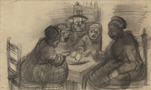 Vier personen aan de maaltijd Vincent van Gogh (1853 - 1890), Nuenen, maart-april 1885