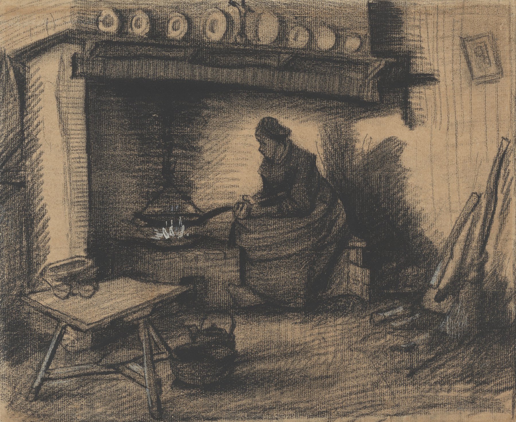 Vrouw bij bereiding van de maaltijd Vincent van Gogh (1853 - 1890), Nuenen, maart-april 1885