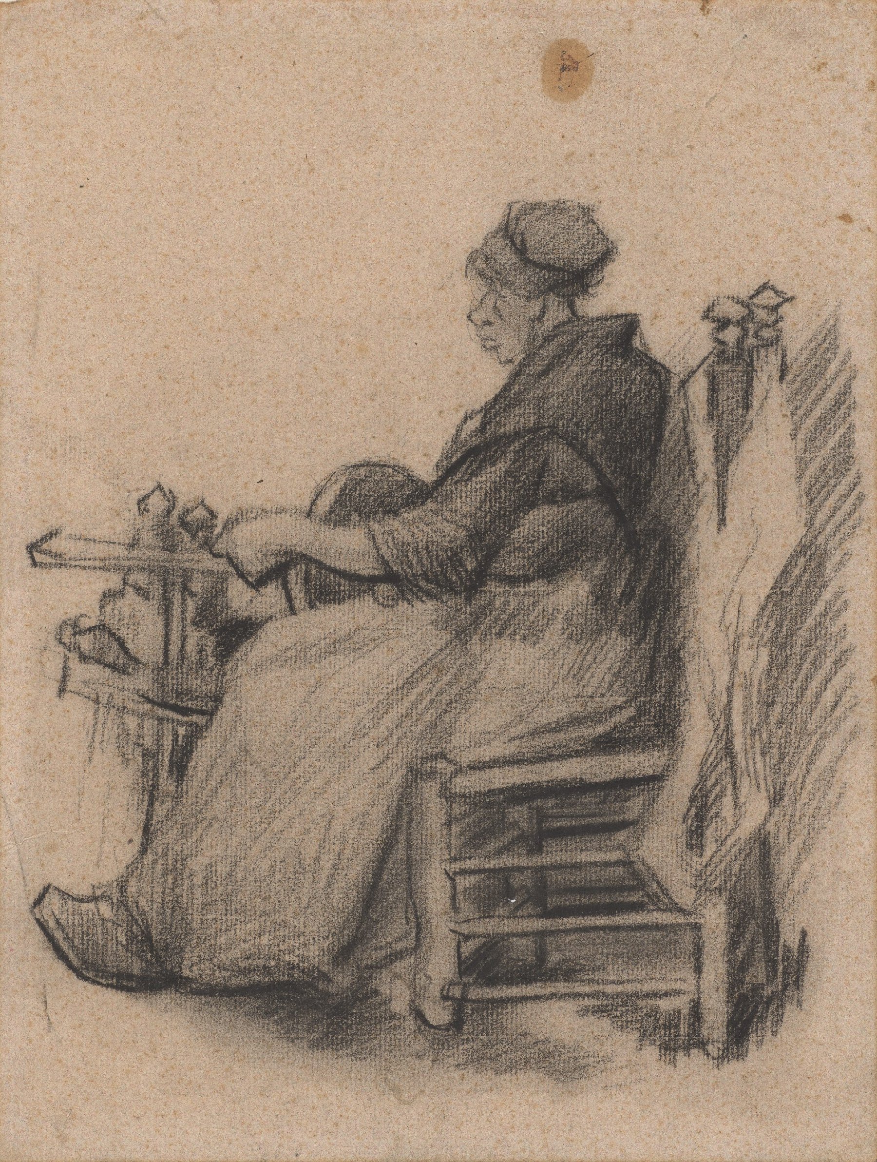 Vrouw bij het spoelwiel Vincent van Gogh (1853 - 1890), Nuenen, mei-juli 1885