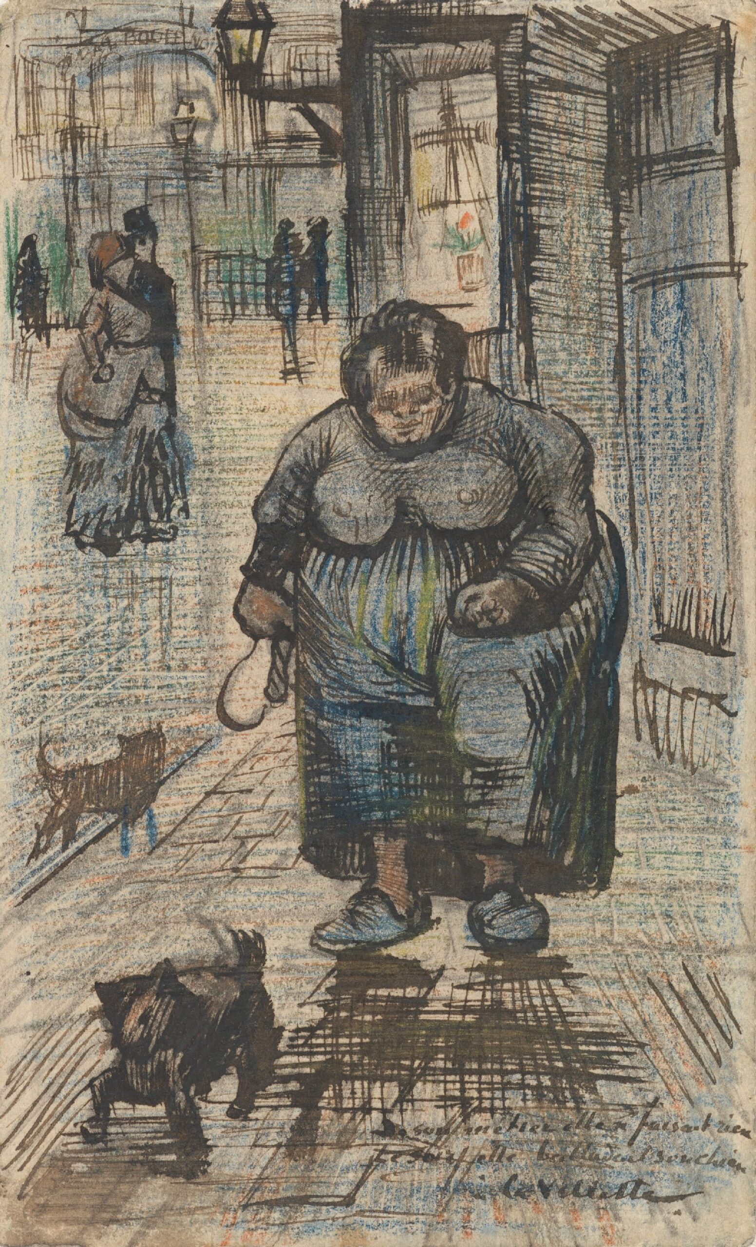 Vrouw met hond (`A La Villette') Vincent van Gogh (1853 - 1890), Parijs, mei-september 1886