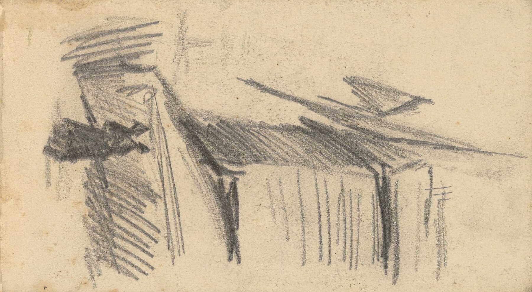 Windmolen en twee figuren Vincent van Gogh (1853 - 1890), Parijs, februari – juni 1886