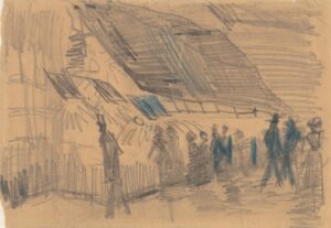 Winkelstraat in Montmartre bij avond Vincent van Gogh (1853 - 1890), Parijs, mei-oktober 1887