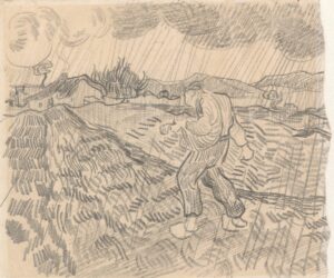 Zaaier in de regen Vincent van Gogh (1853 - 1890), Saint-Rémy-de-Provence, maart-april 1890
