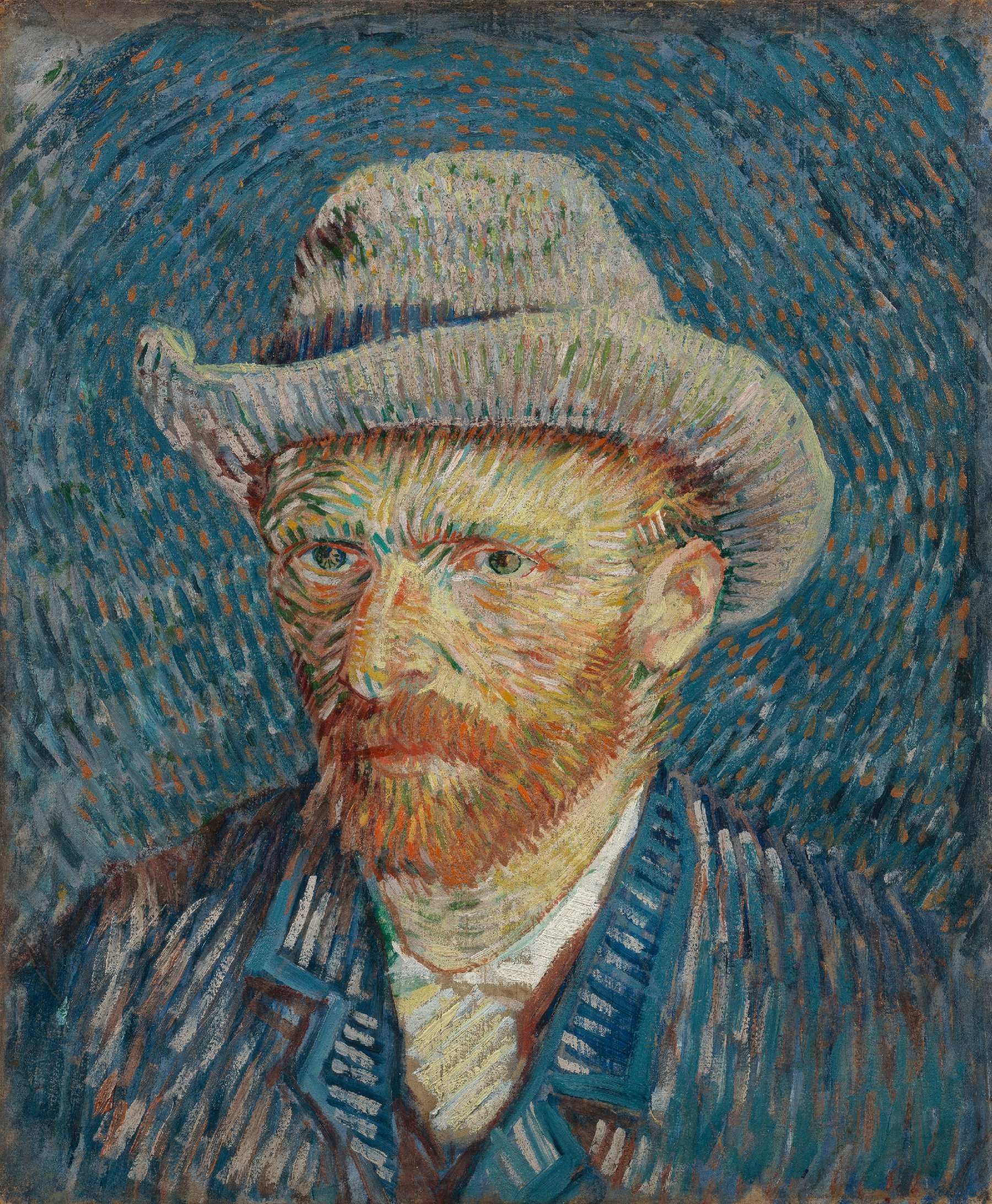 Zelfportret met grijze vilthoed Vincent van Gogh (1853 - 1890), Parijs, september-oktober 1887