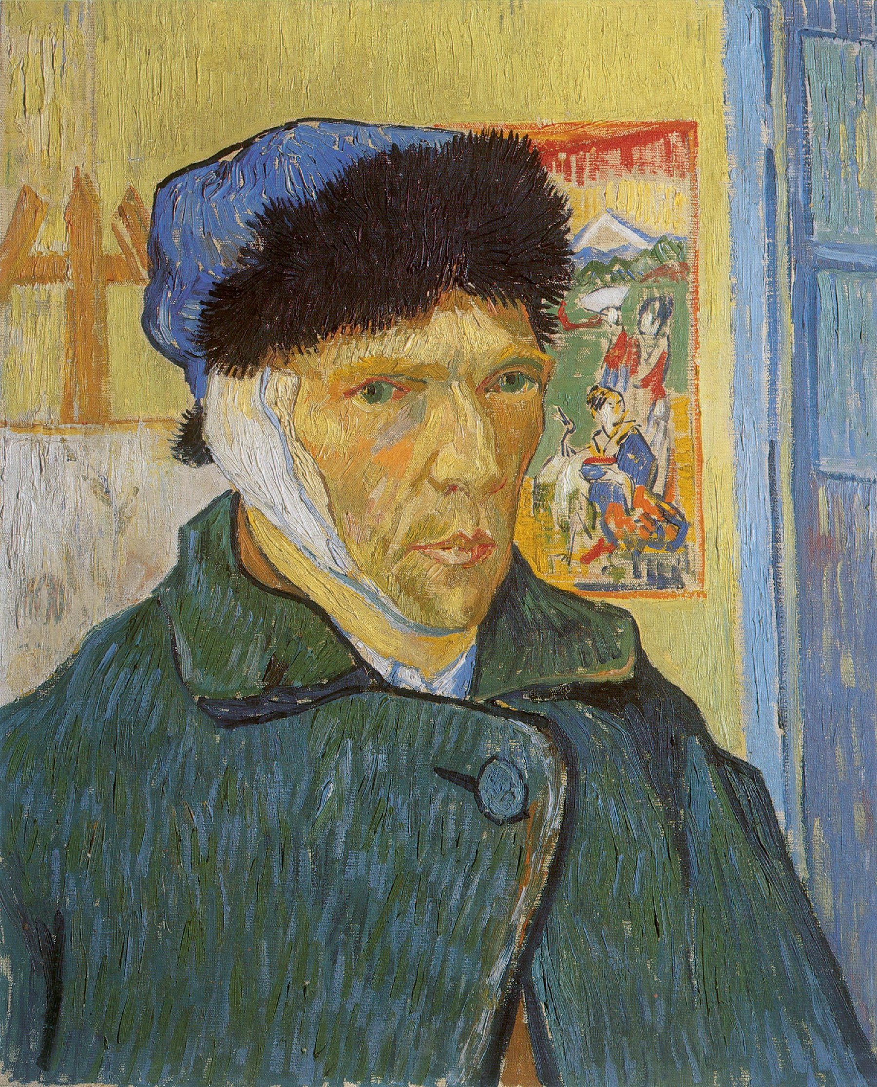 Zelfportret met verbonden oor Vincent van Gogh, Arles, januari 1889