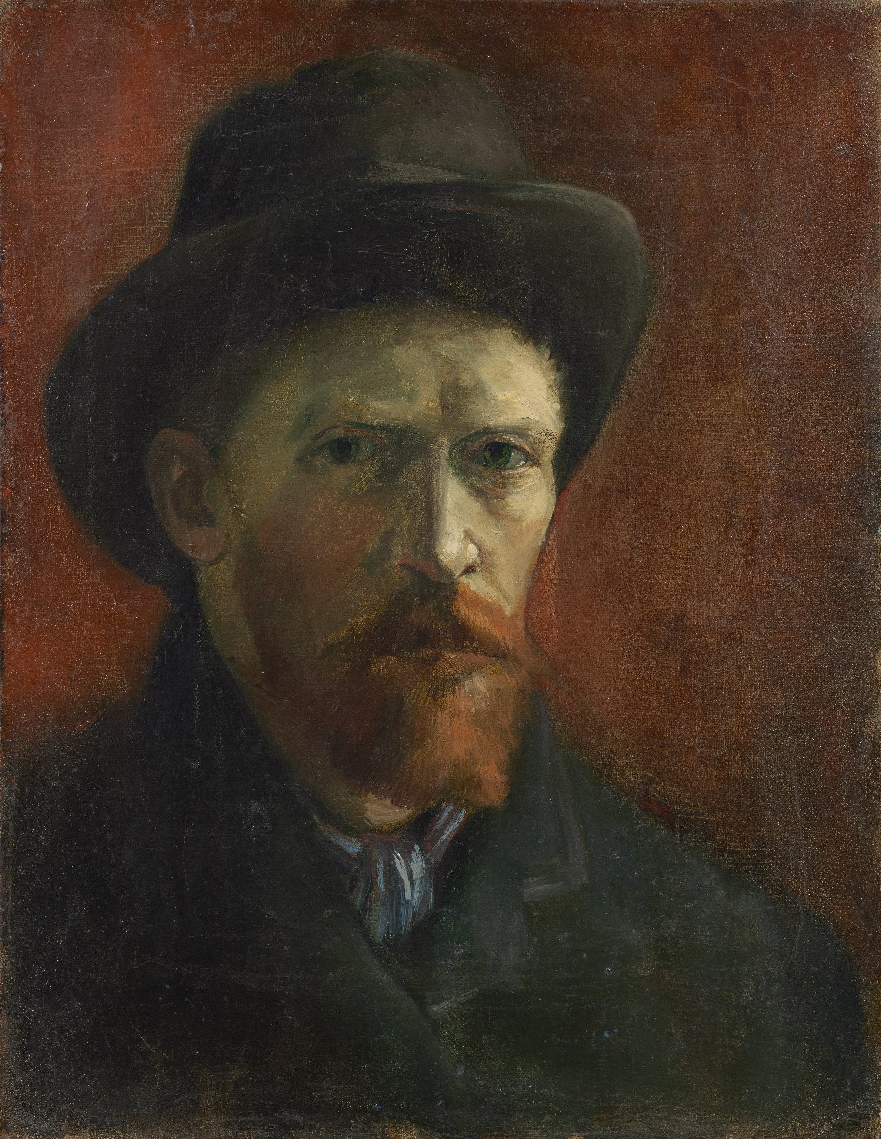 Zelfportret met vilthoed Vincent van Gogh (1853 - 1890), Parijs, december 1886-januari 1887