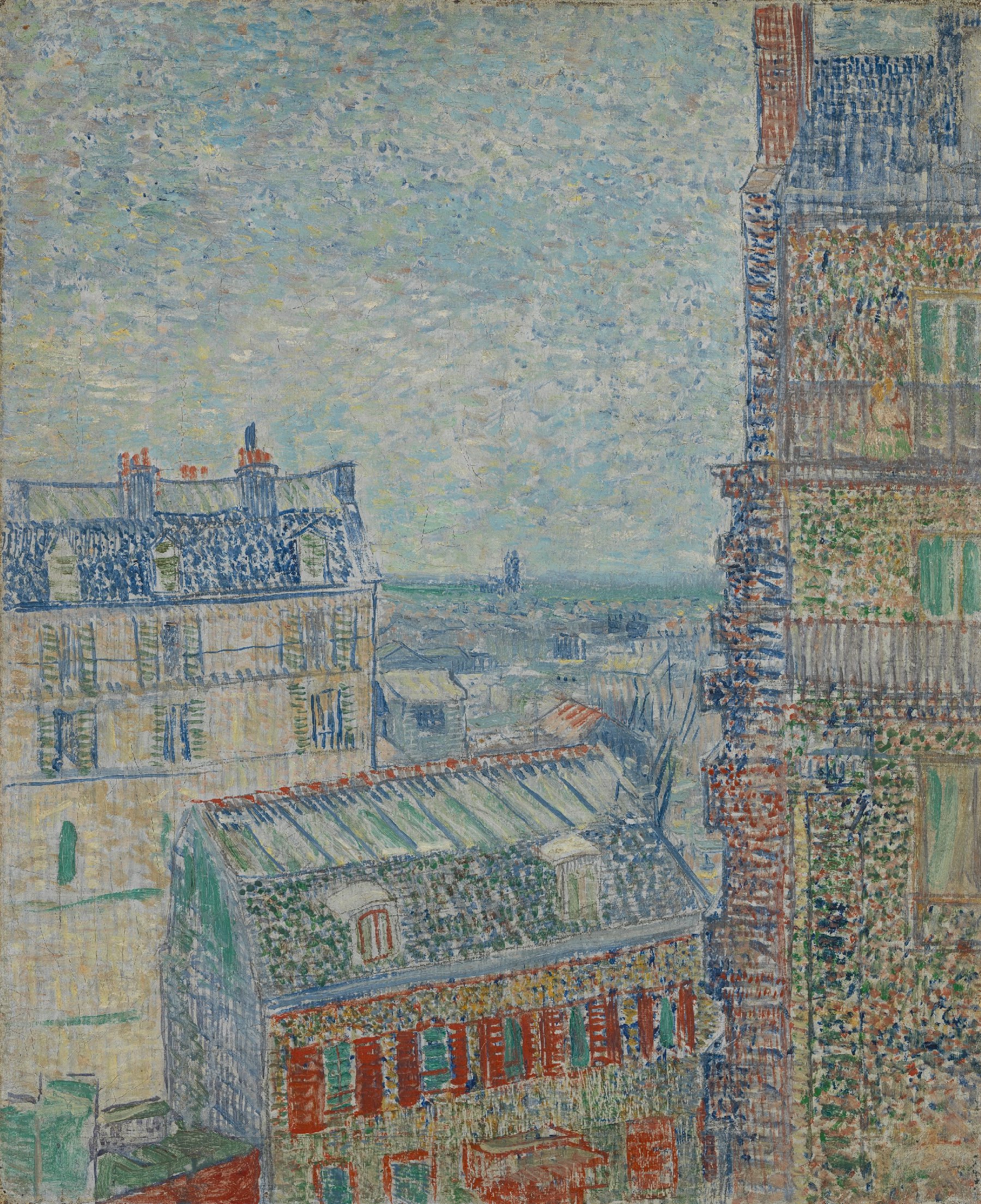 Gezicht vanuit Theo's appartement Vincent van Gogh (1853 - 1890), Parijs, maart-april 1887