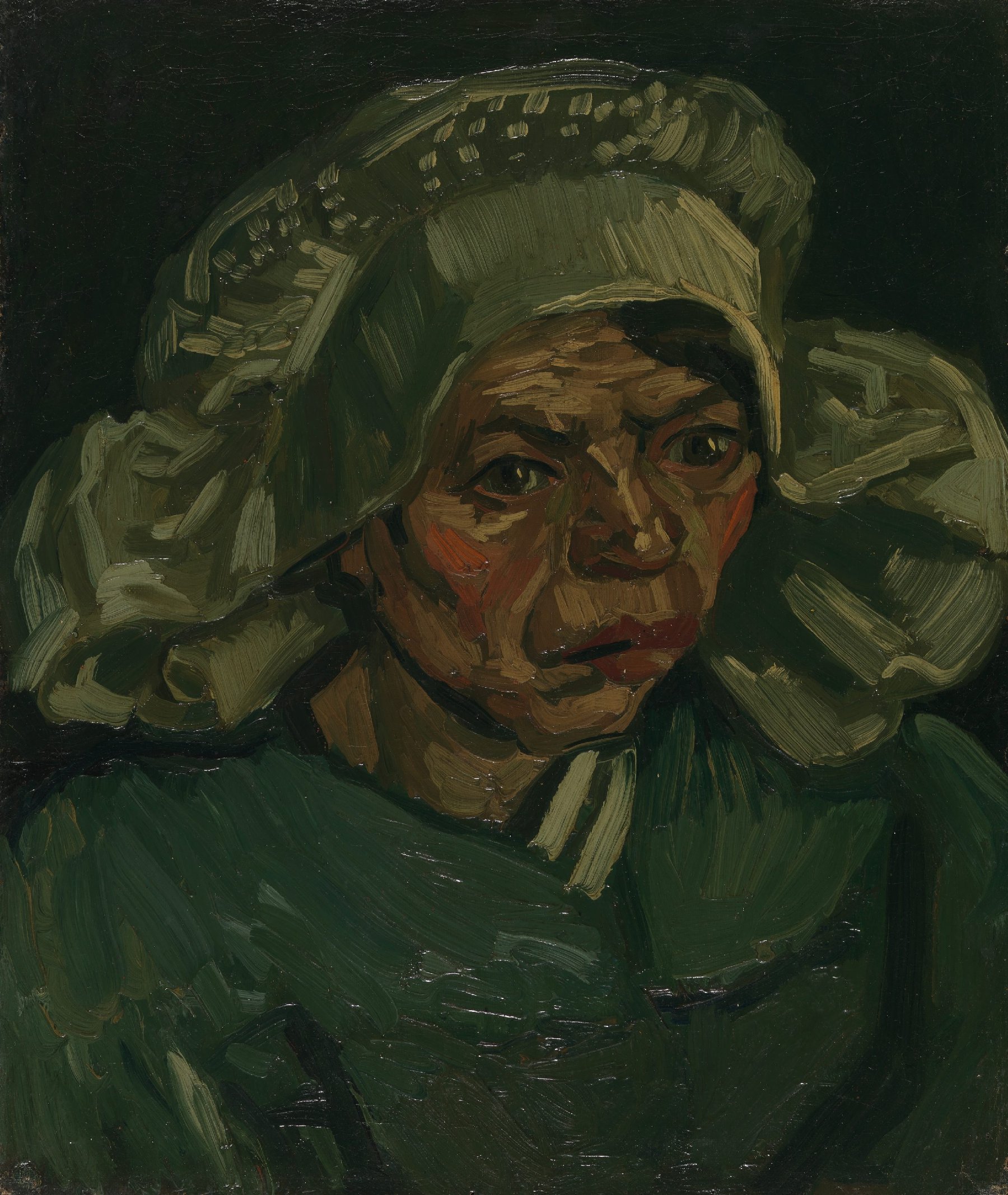 Kop van een vrouw Vincent van Gogh (1853 - 1890), Nuenen, mei 1885