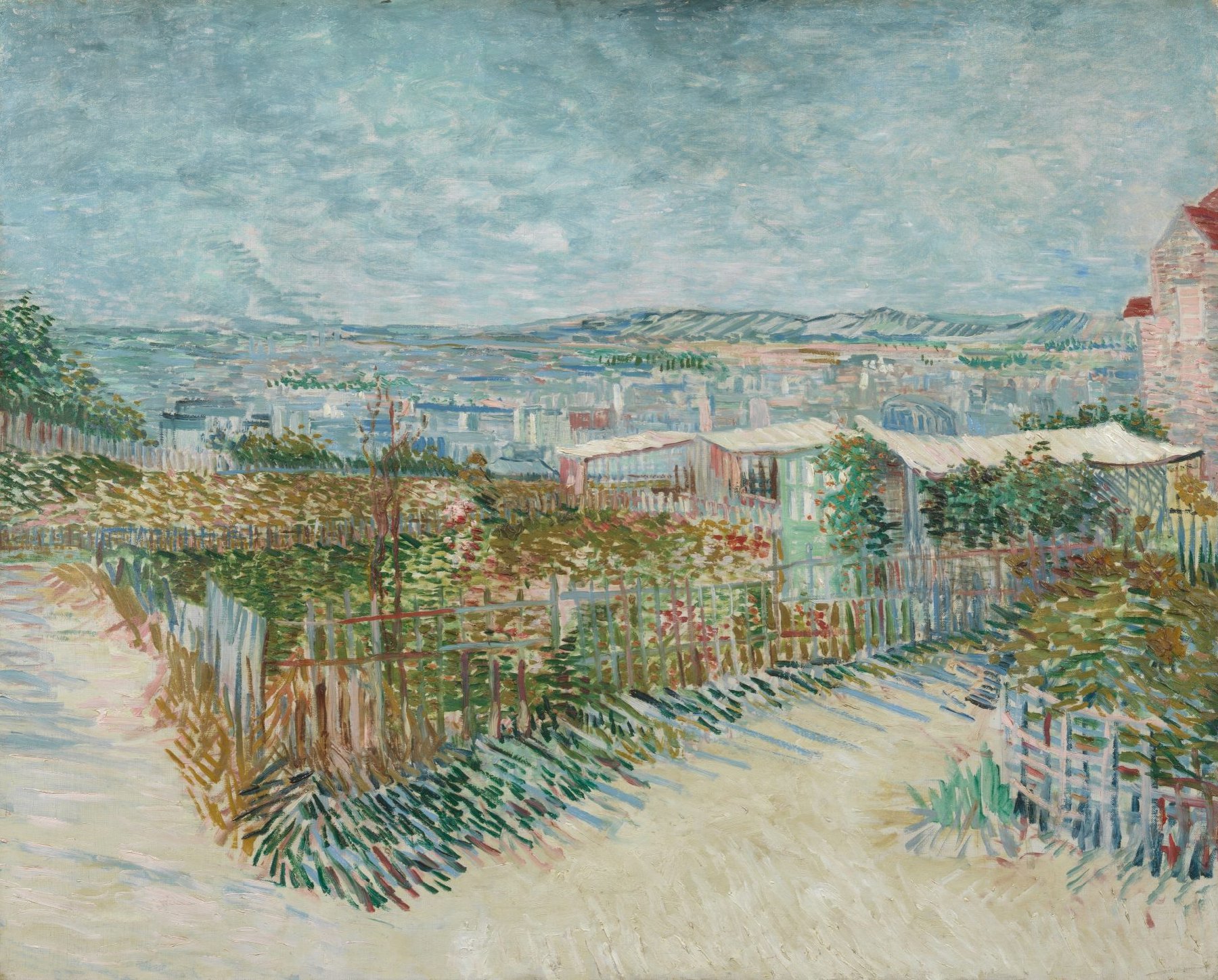 Montmartre: achter de Moulin de la Galette Vincent van Gogh (1853 - 1890), Parijs, juli 1887