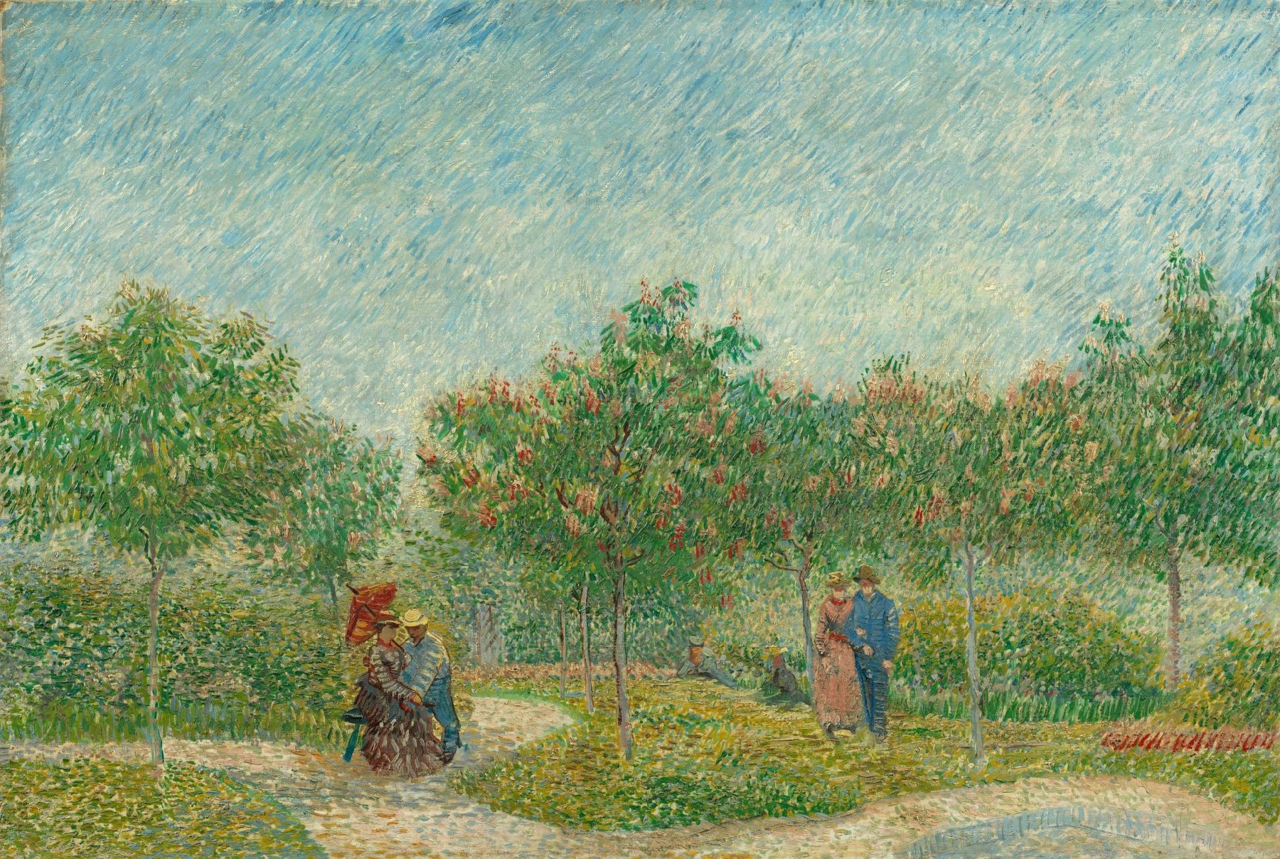 Tuin met geliefden: Square Saint-Pierre Vincent van Gogh (1853 - 1890), Parijs, mei 1887