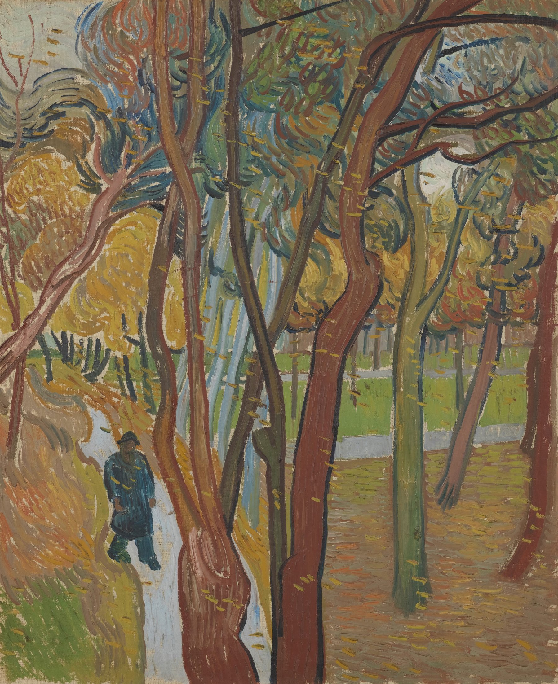 Tuin van de inrichting Saint-Paul ('Het vallen van de bladeren') Vincent van Gogh (1853 - 1890), Saint-Rémy-de-Provence, oktober 1889
