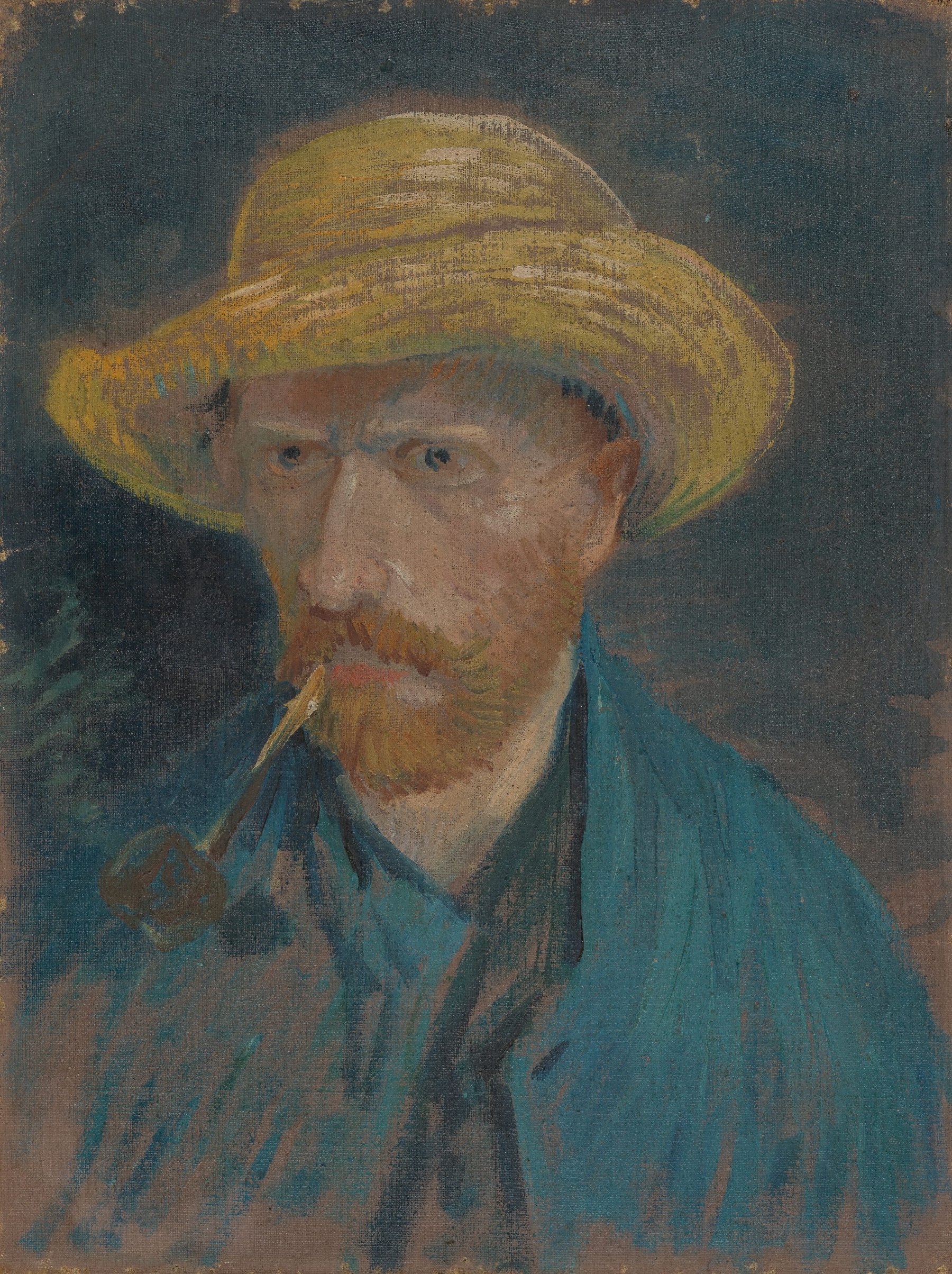 Zelfportret met strohoed en pijp Vincent van Gogh (1853 - 1890), Parijs, juli-augustus 1887