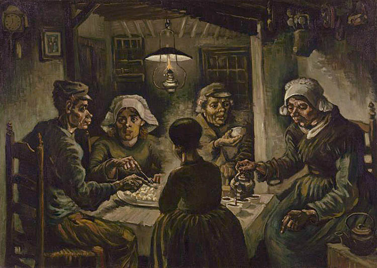 Van Gogh Museum Aardappeleters schilderij verkleind HL